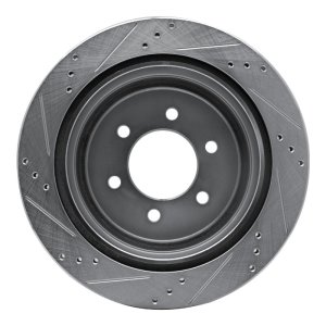 Ford F-150 Brake Rotor (1) - Rear Right - R1 Concepts - R1 Drilled & Slotted - Silver - `04-`11